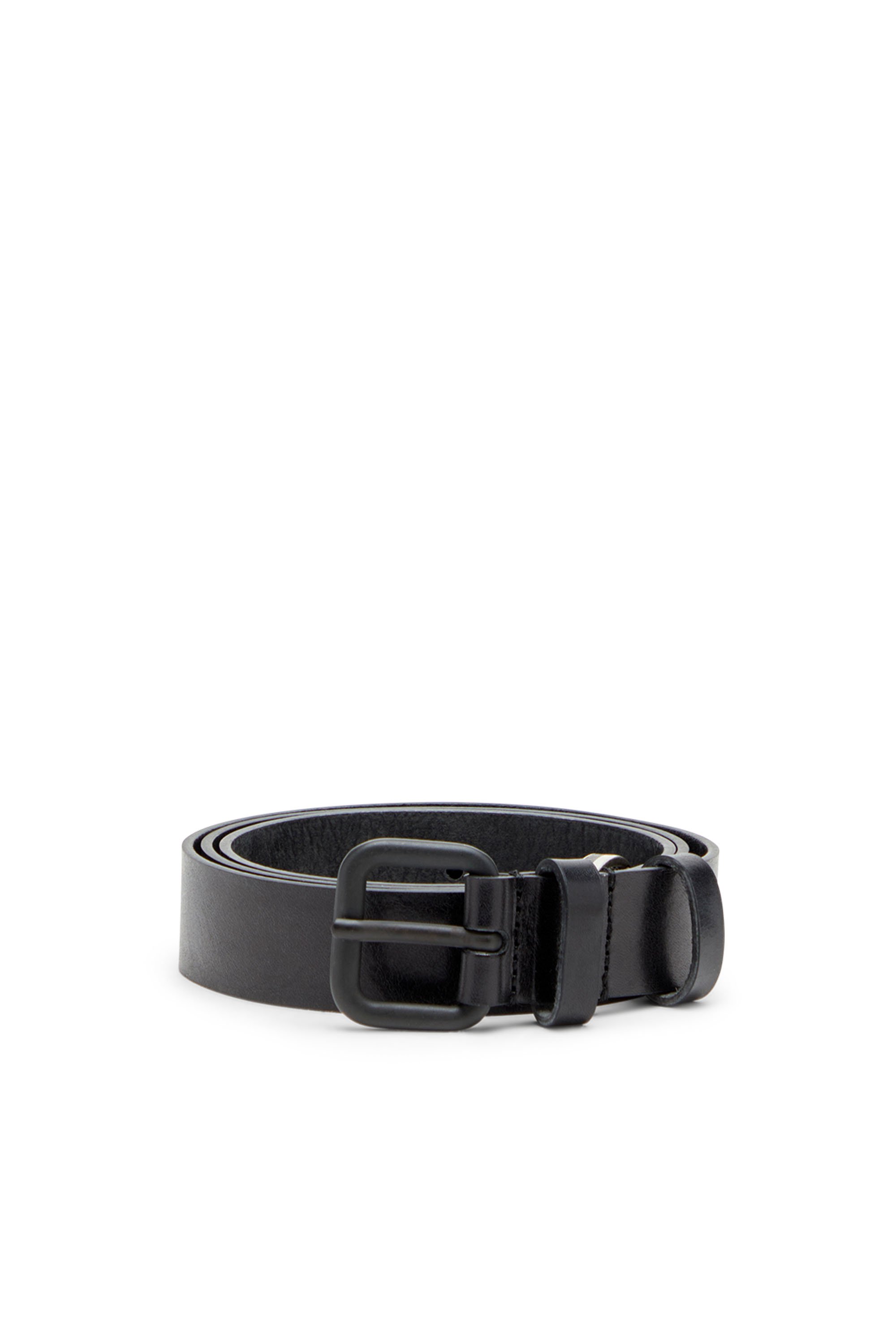 Diesel - B-INLAY, Unisex's Leather belt with oval D logo in Black - 2